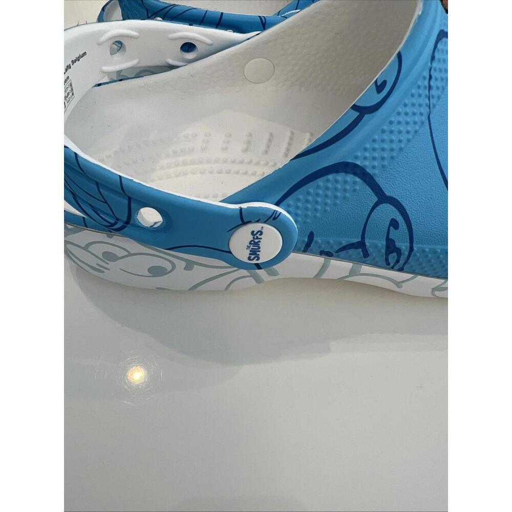 NEW The Smurfs Crocs Classic Clog J6 Kids Junior Blue White Jibbitz Charm - Picture 9 of 10